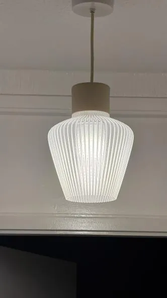 Fluted white shade test as a pendant