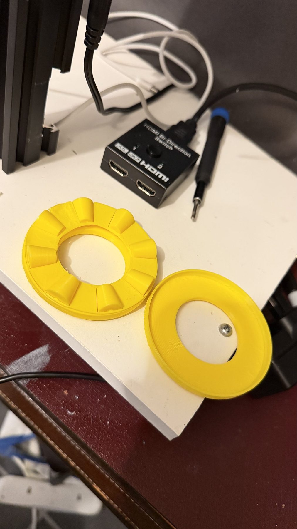 Close-up of the thrust bearing assembly