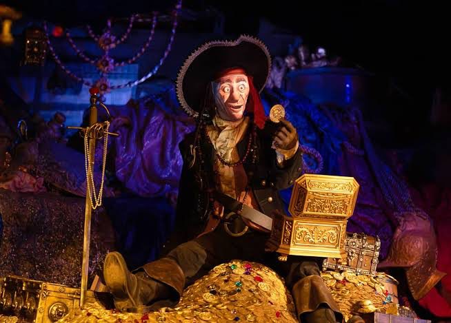 Disney's projection-mapped skeleton pirate, Pirates of the Caribbean